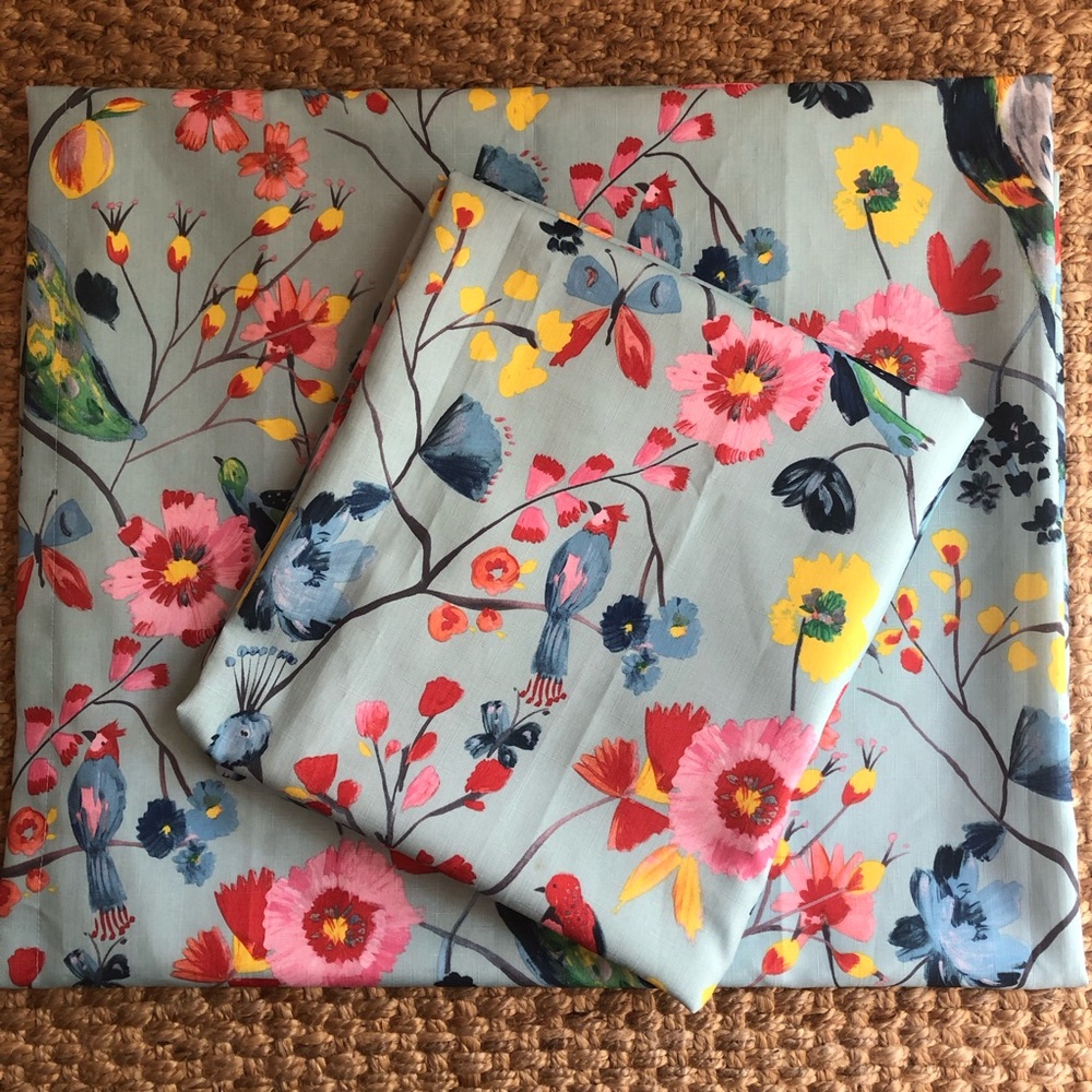 Pier 1: Set of 84” Watercolor Curtain Panels. Grommet. Lined.